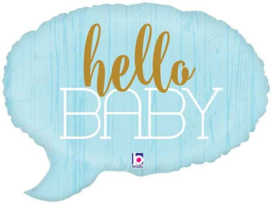 Betallic 24" Hello Baby Blue Balloon