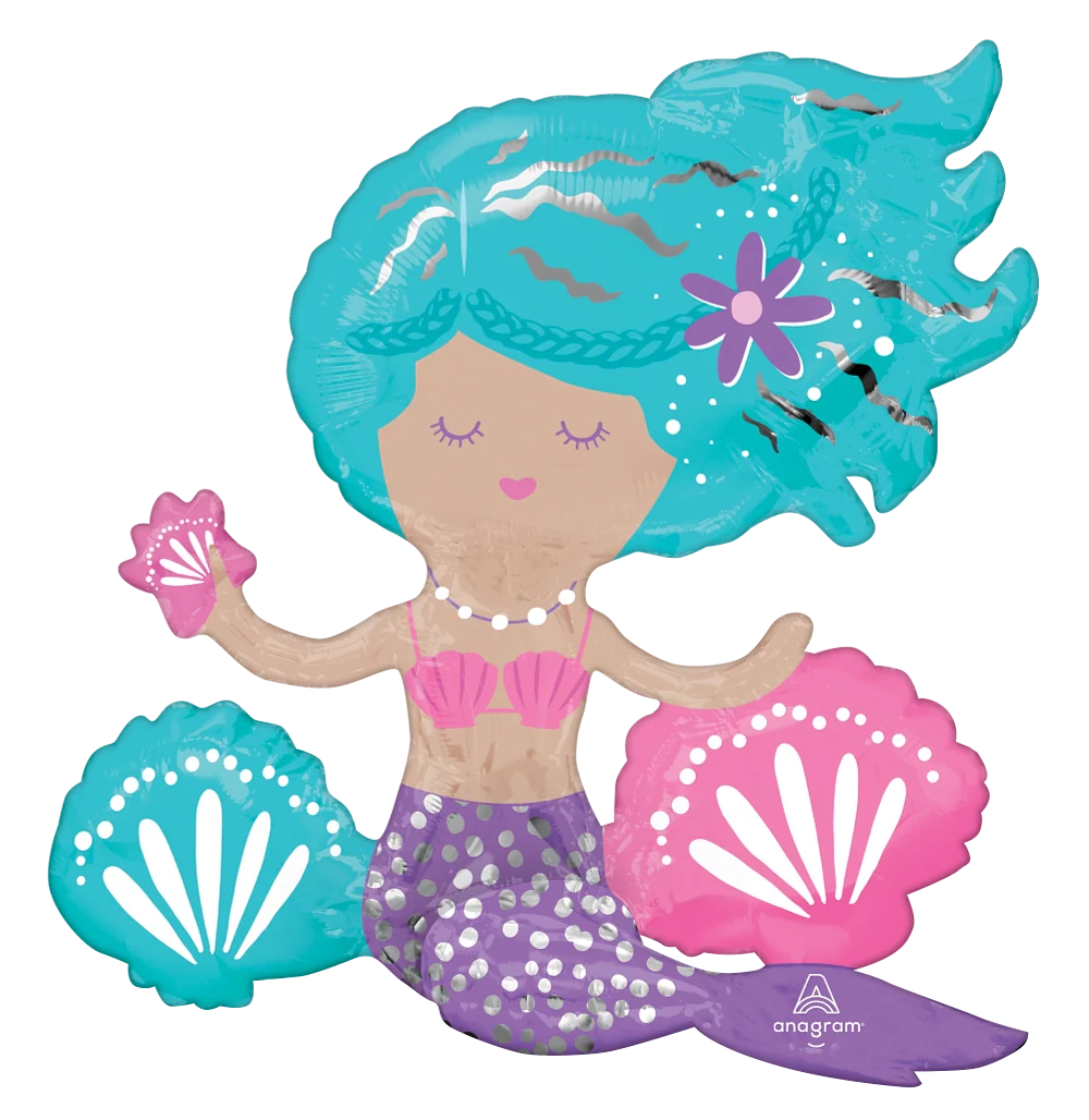 Anagram 18" Sitting Shimmering Mermaid Foil Balloon