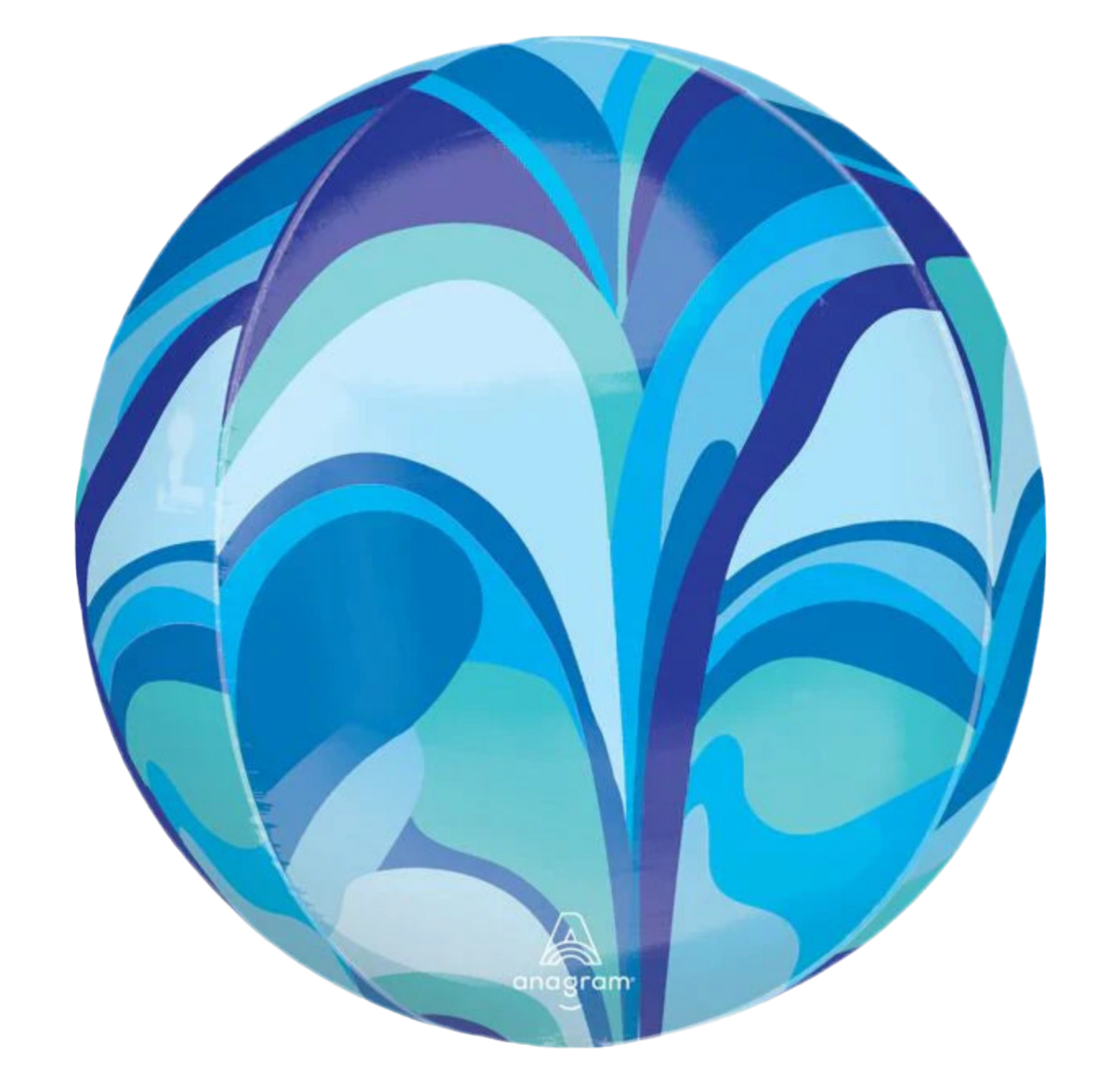 Anagram 16" Blue Macro Marble Orbz Balloon