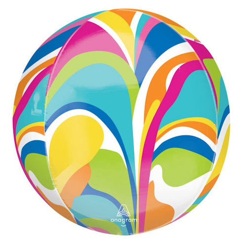 Anagram 16"  Vibrant Macro Marble Orbz Balloon