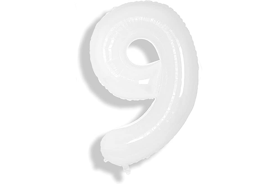 Winner Party 34" White Numbers Balloon