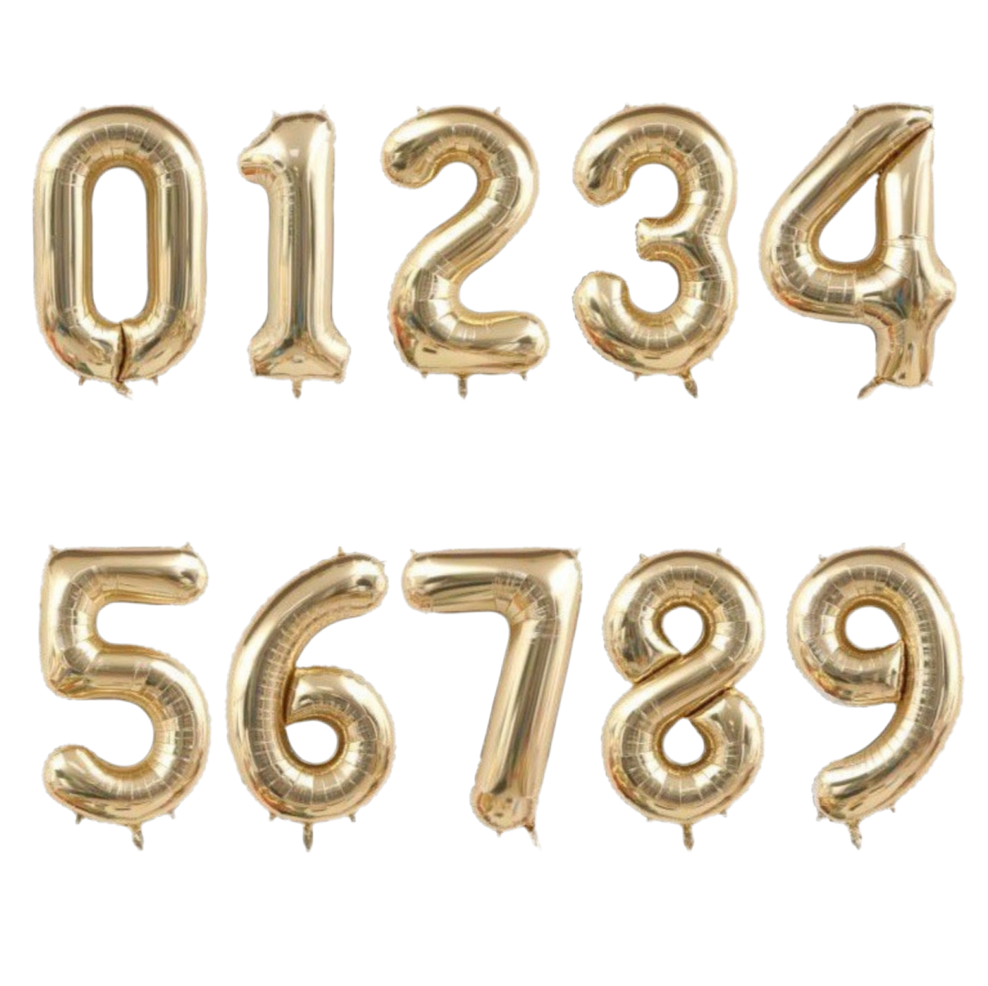 34" White Gold Foil Balloon Number