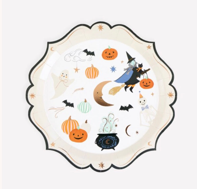 Ornate Edge Halloween Side Plates (x 8)