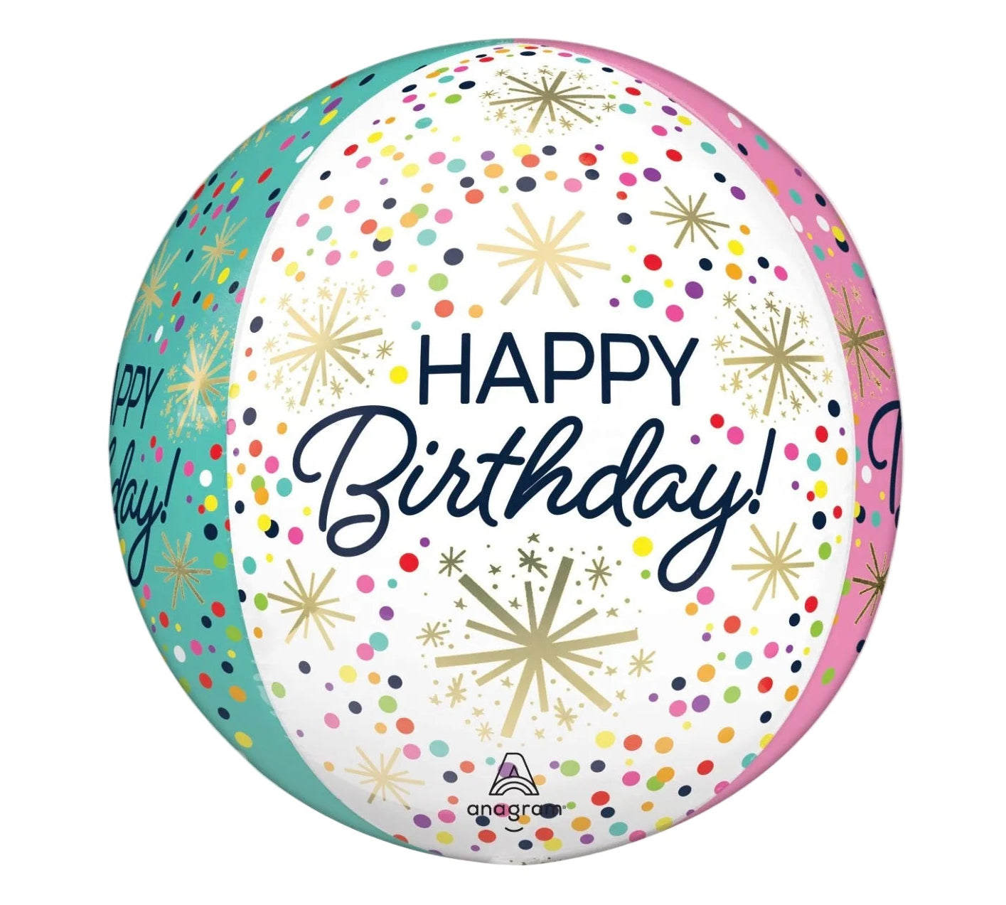 Anagram 15" Confetti Sprinkle Birthday Orbz Balloon