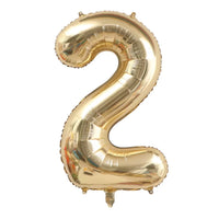 34" White Gold Foil Balloon Number