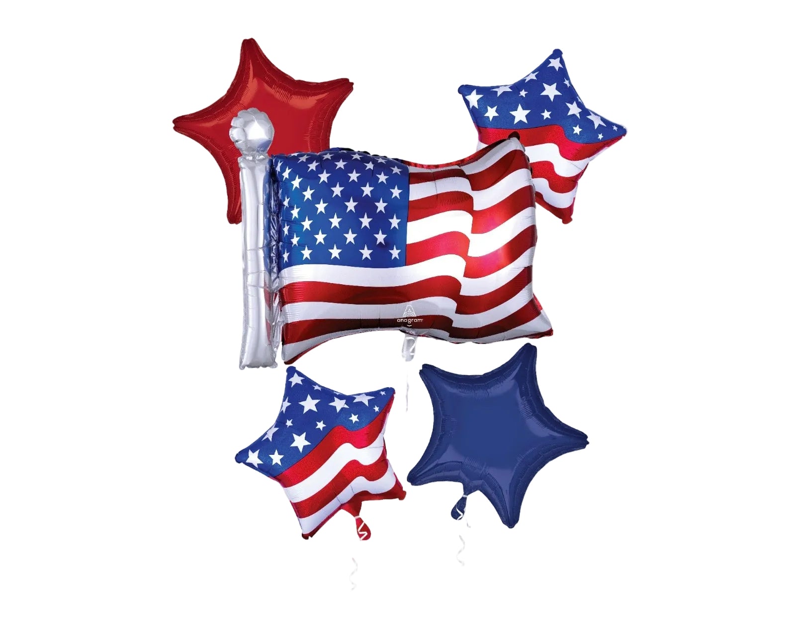Anagram Patriotic American Flag Balloon Bouquet