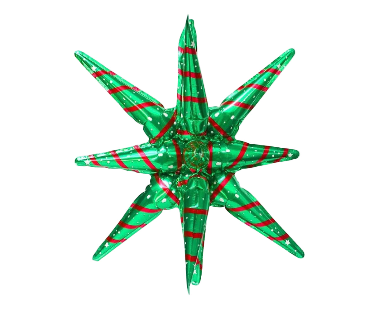 22" Magic Star Christmas (green-red stripes)