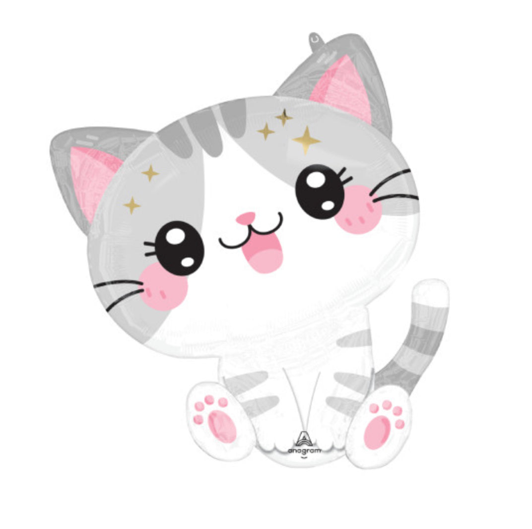 Anagram 24" Kawaii Kitty SuperShape Foil Balloon