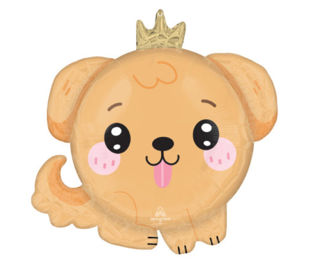 Anagram 21" Kawaii Crown Puppy Roly Polies Foil Balloon