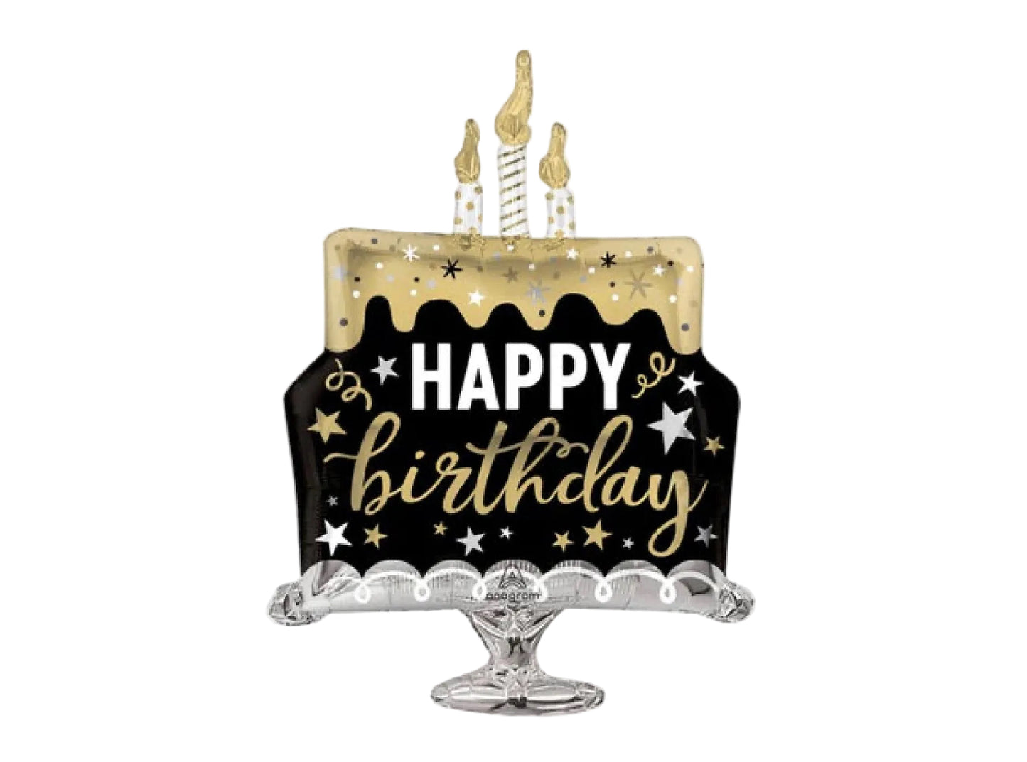 Anagram 29" Happy Birthday Gold Cake Balloon