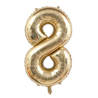 34" White Gold Foil Balloon Number