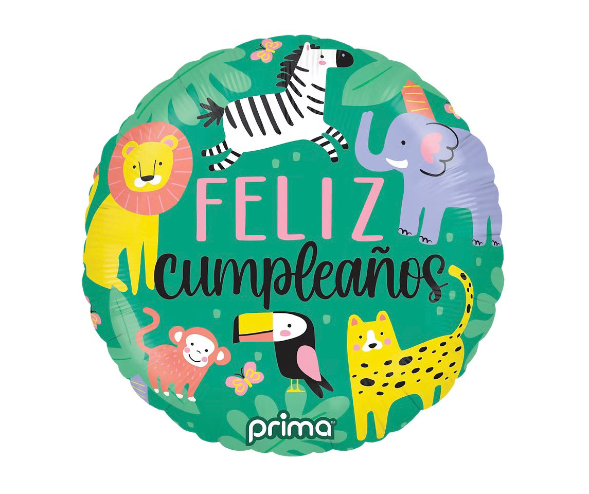 PRIMA 18” Round Feliz Cumpleaños Selva