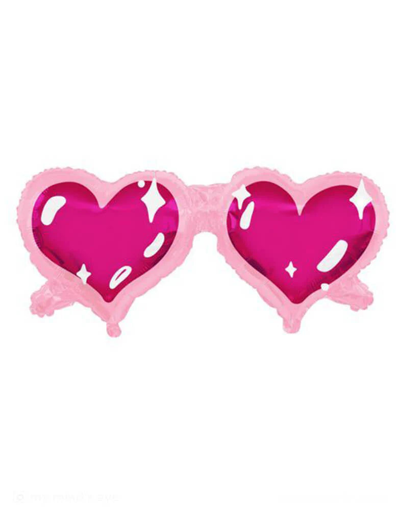 Tuftex 36" Love at First Sight Pink Heart Glasses Foil Balloon