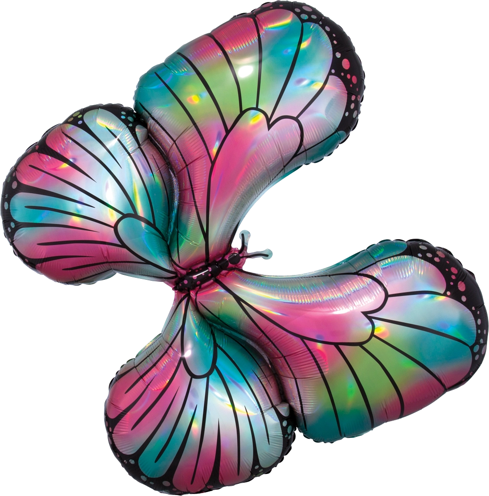 Anagram 30" Teal Pink Butterfly Balloon