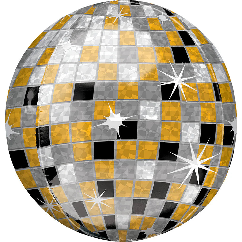 16" Gold/Silver Disco Ball Balloon