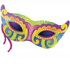 Qualatex 38" Mardi Gras Mask Balloon