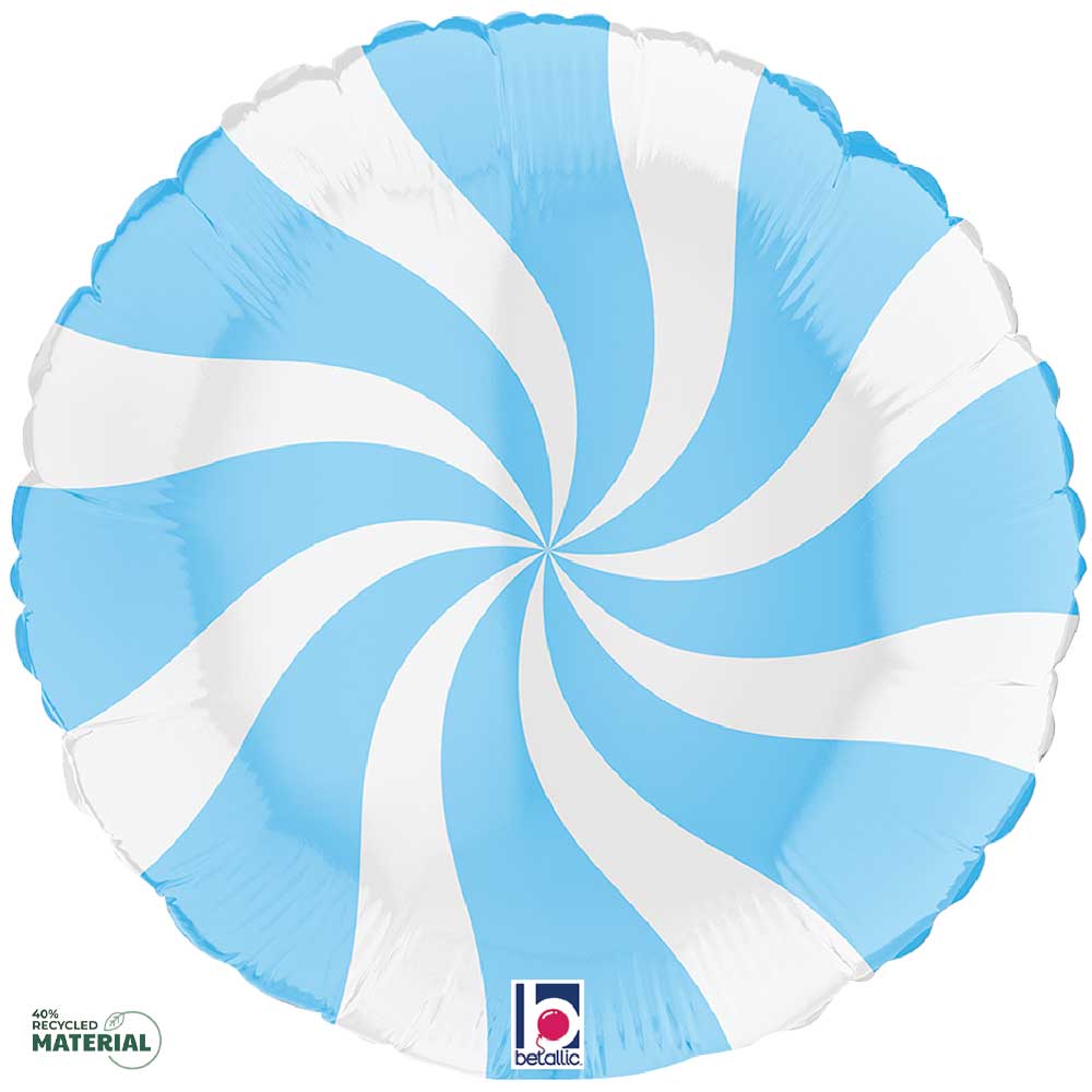 Betallic 18” Swirly White & Matte Blue