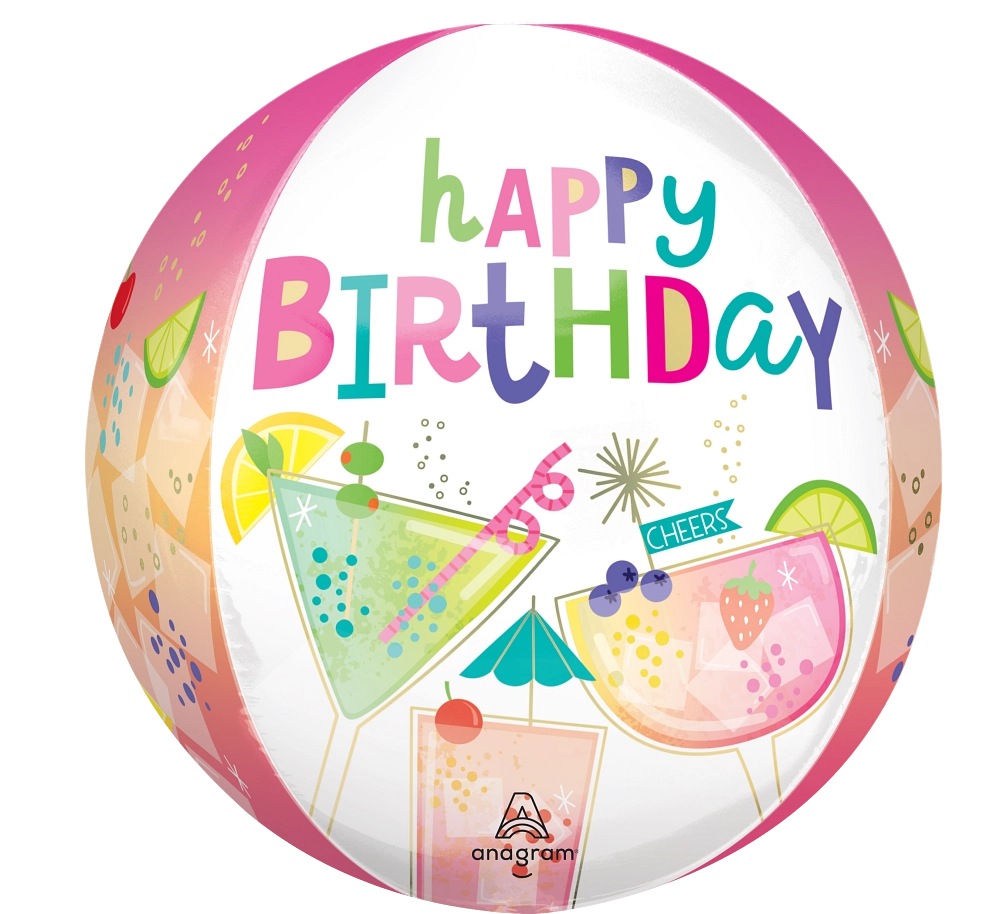 Anagram 15" Cocktail Surprise Birthday Balloon Orbz
