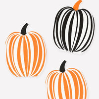 Stripe Pumpkin Napkins (x 16)