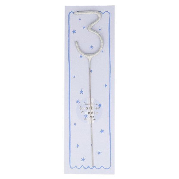 MERI MERI Silver Sparkler 3 Candle