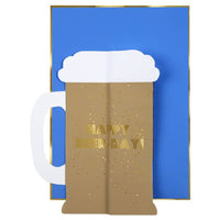 MERI MERI Gold Happy Beerday Honeycomb Birthday Card