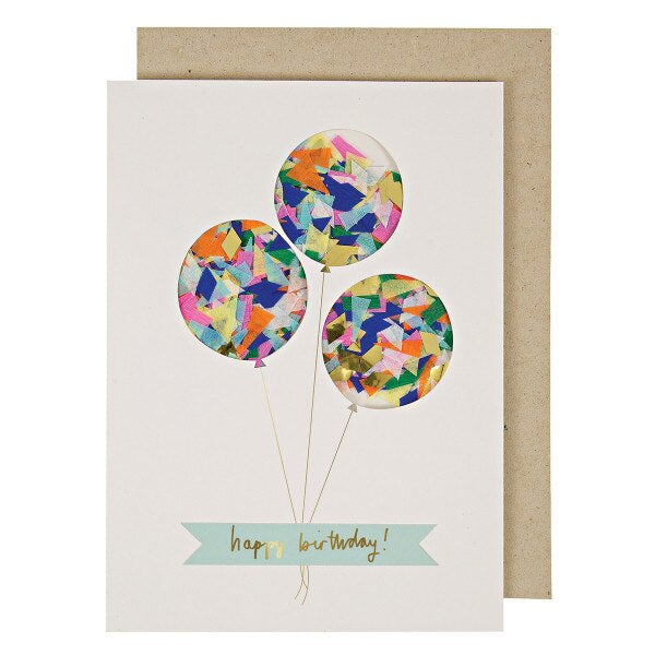 MERI MERI Balloon Confetti Shaker Birthday Card