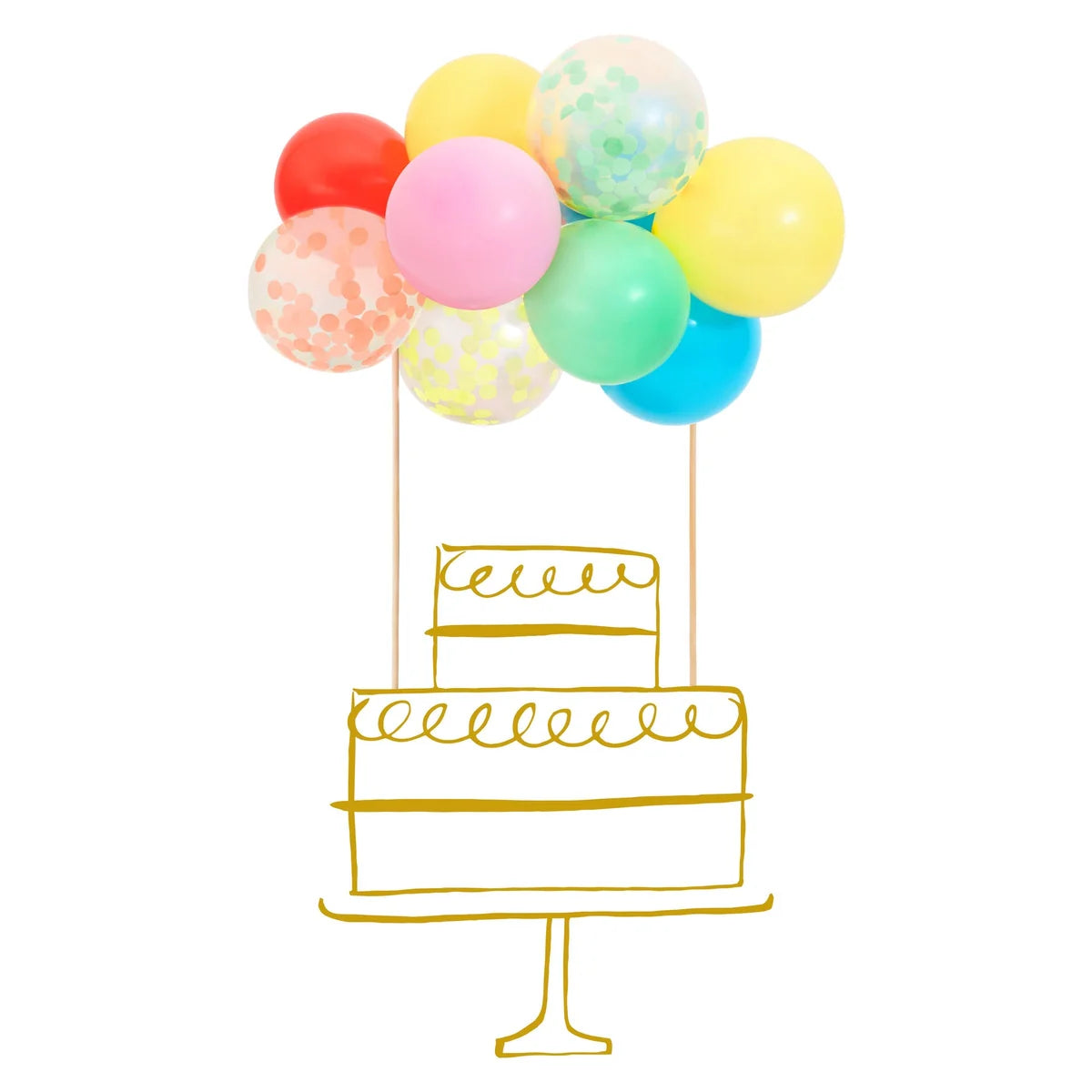 MERI MERI Rainbow Balloon Cake Topper Kit