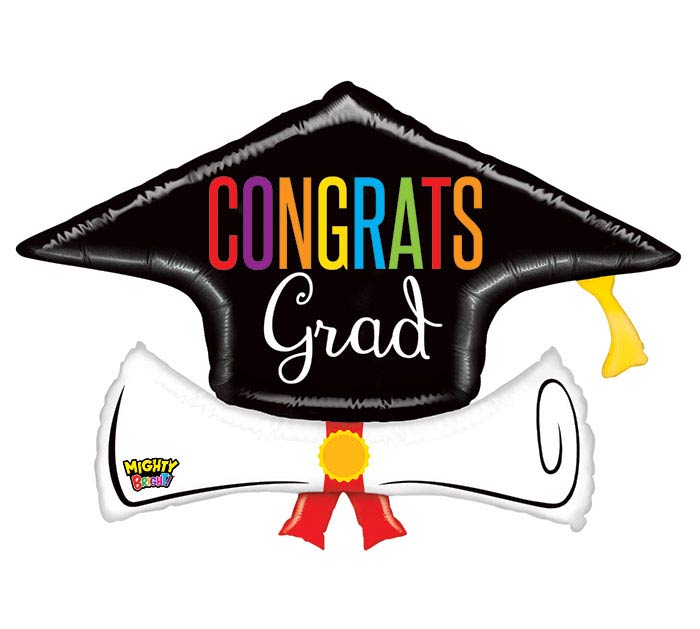 Betallic 36" Mighty Bright Congrats Grad Diploma (FLAT)