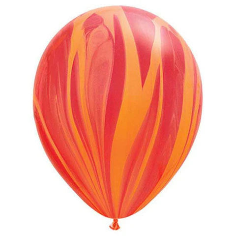 Qualatex 11" Latex Red Orange Rainbow SuperAgate 25ct