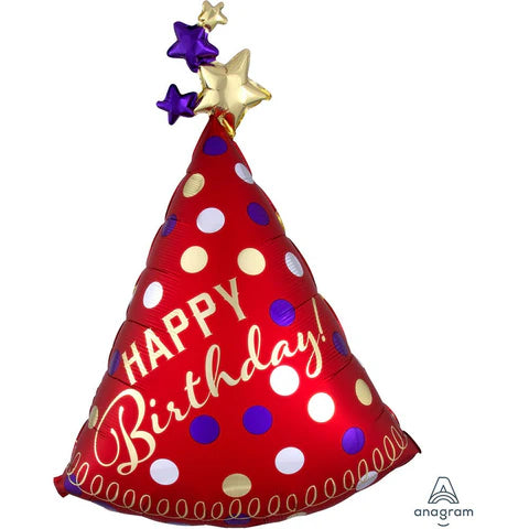 Anagram 36" Red Satin Party Hat Balloon