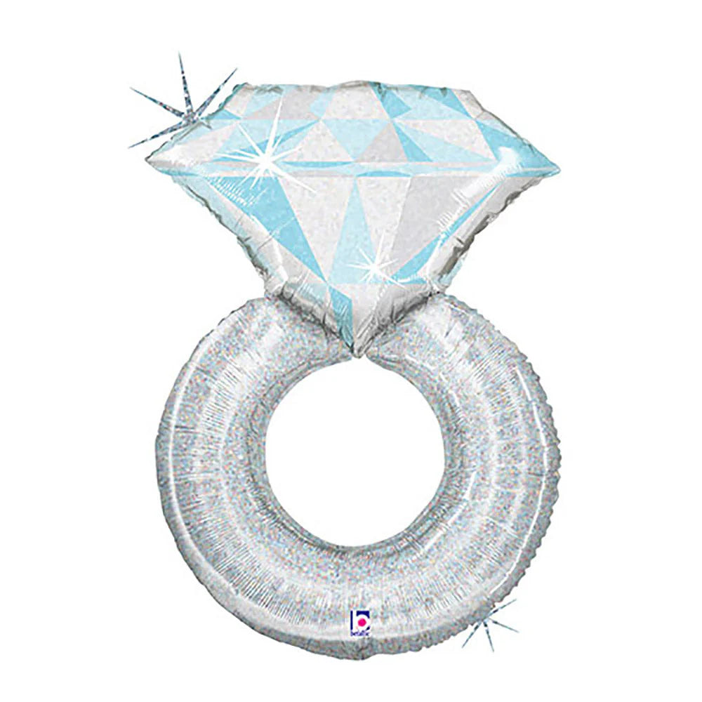Betallic 38" Platinum Wedding Ring Foil Balloon