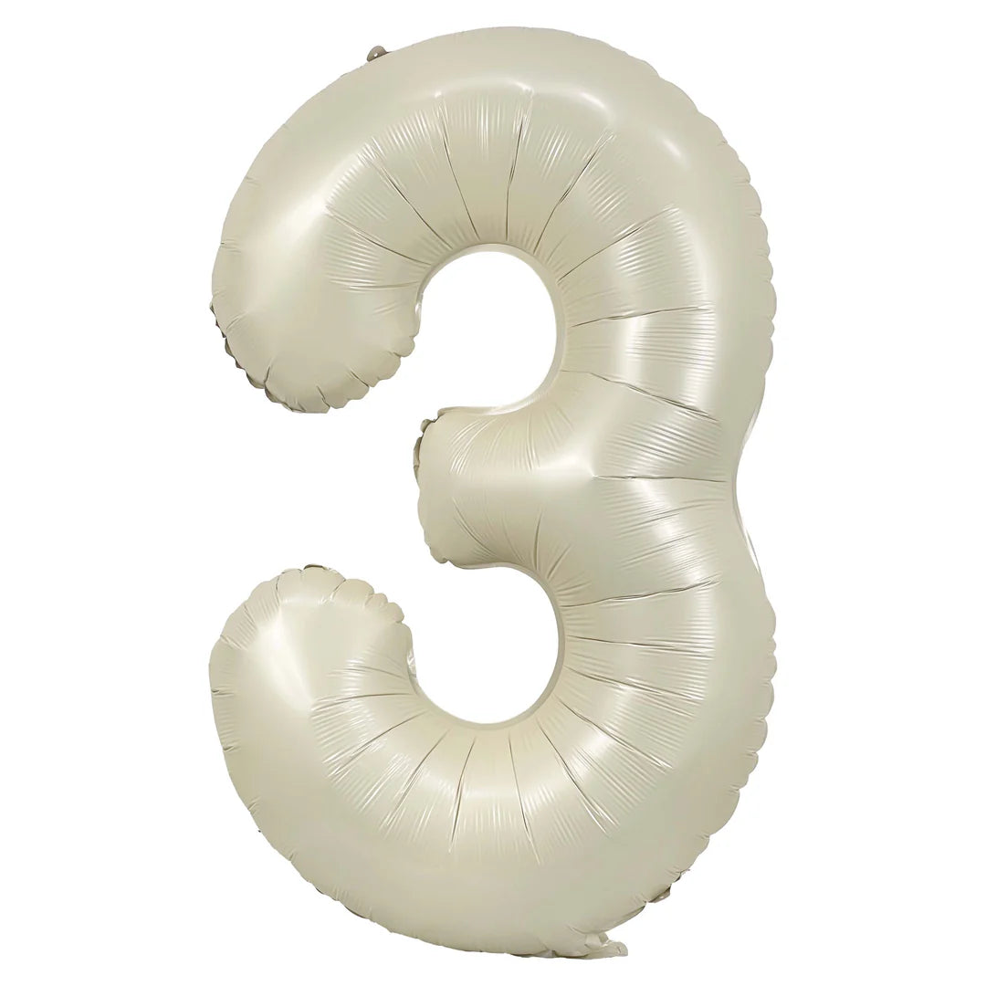 34" Cream Foil Balloon Number