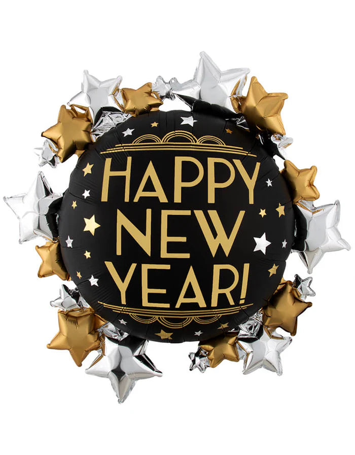 Anagram 30" Vintage Satin Infused Happy New Year Foil Balloon.