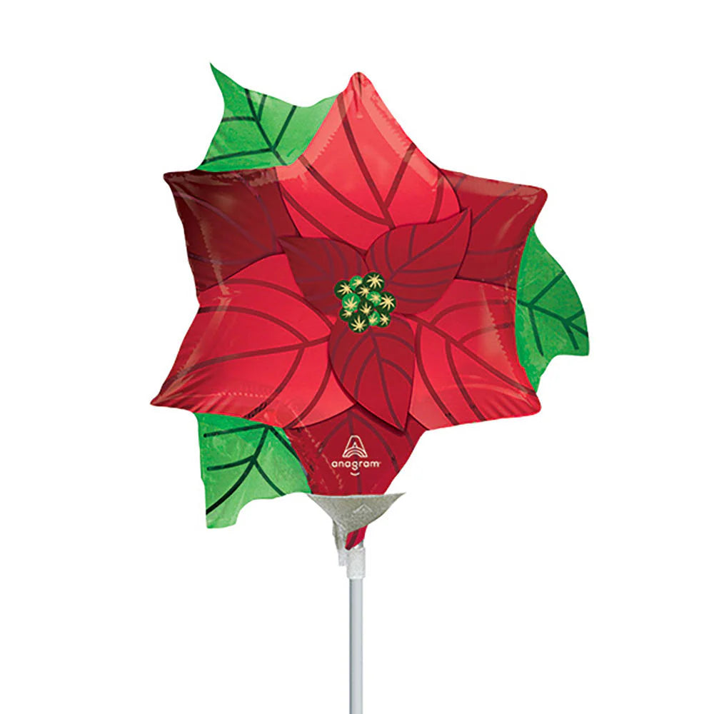 Anagram 12" Satin Infused Poinsettia (AIR-FILL ONLY / FLAT)