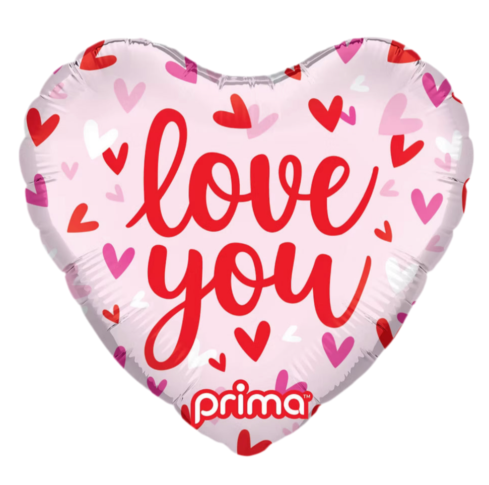 PRIMA 18" Heart Love You Confetti Hearts