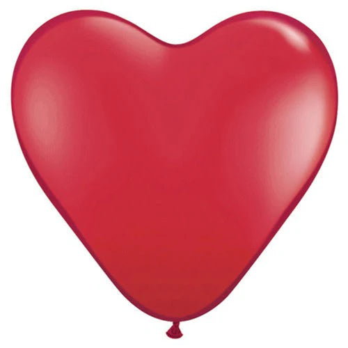 Qualatex 06" Ruby Red Heart Latex Balloon 100ct