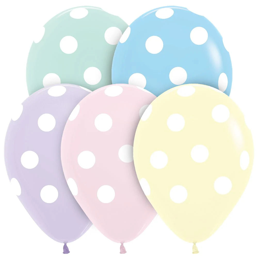 SEMPERTEX 11" Polka Dots Pastel Matte -50ct