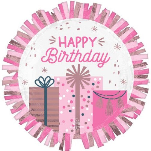 Anagram 24" Pastel Birthday Streamer Fringe Foil Balloon