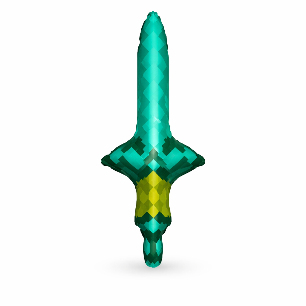 24" Sword Pixel Game Foil Balloon (AIR-FILL ONLY / FLAT)