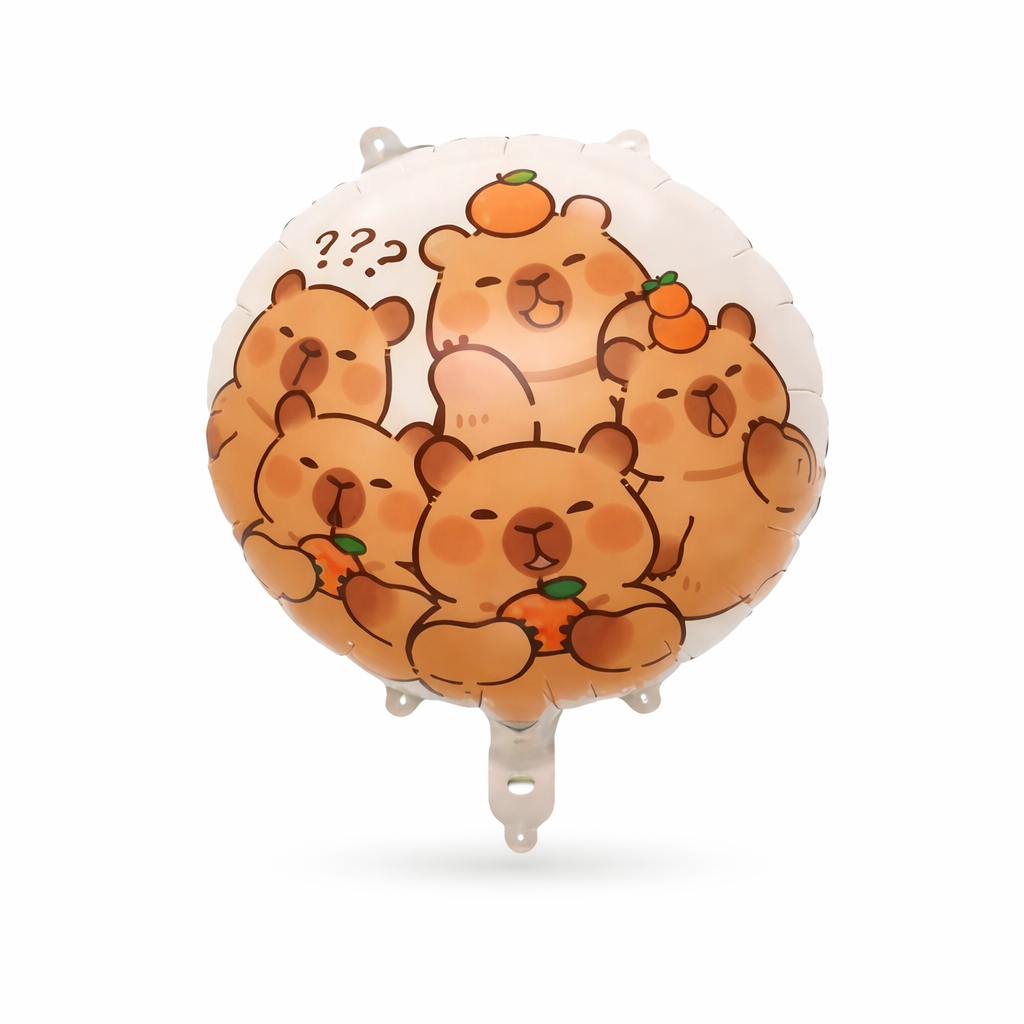 18" Capybara Cute Foil (Double-sided FLAT)