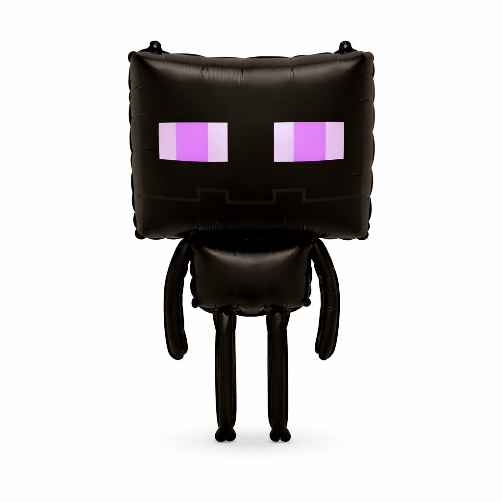34" Enderman Pixel Game Foil Balloon (FLAT)