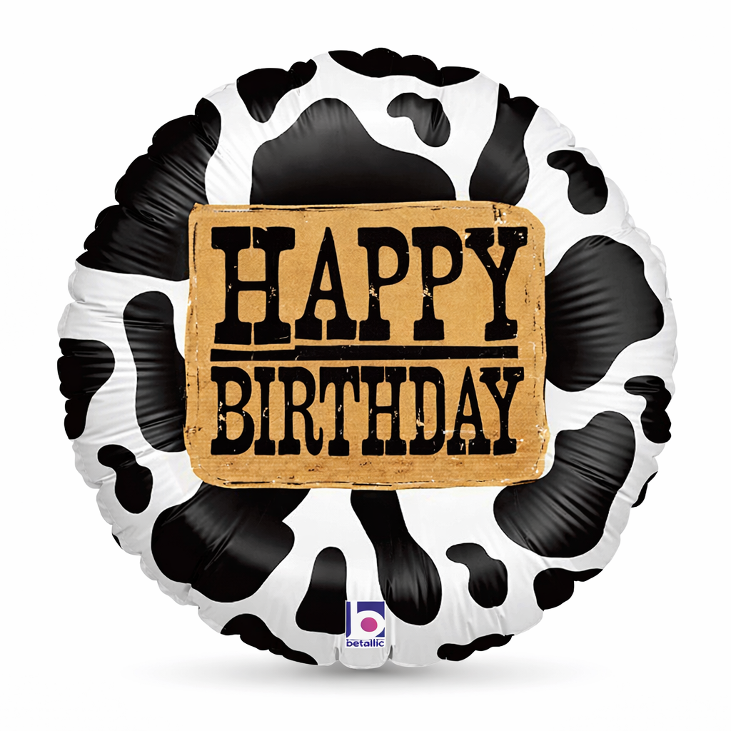 Betallic 18" Happy Birthday Cow Foil Balloon