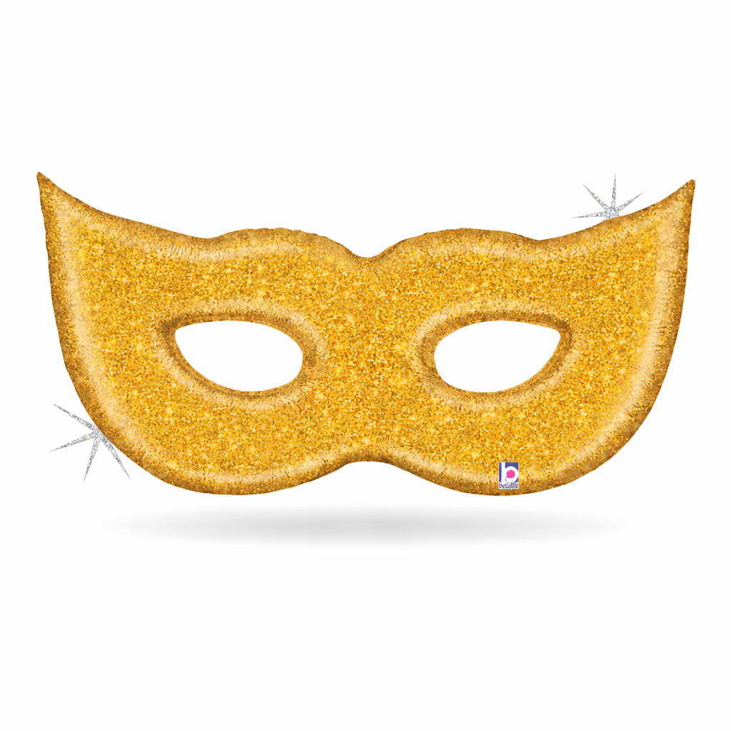 Betallic 43" Gold Glitter Mask Holographic