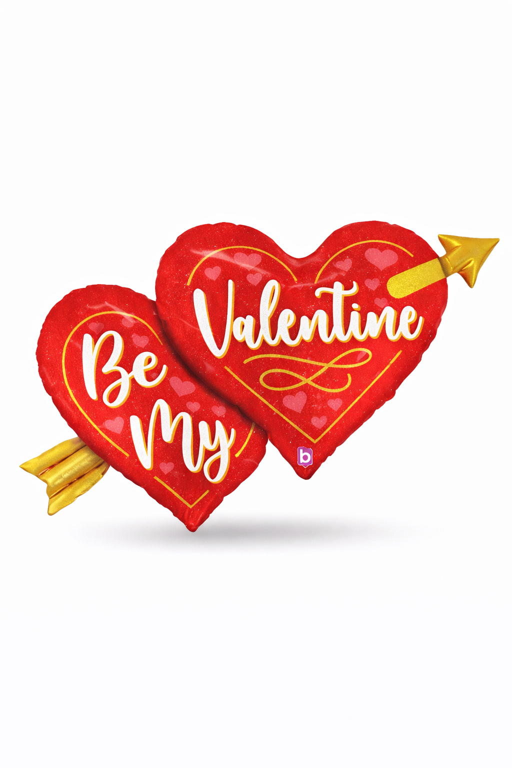 Betallic 40" Valentine Two Hearts Arrow Balloon Holographic