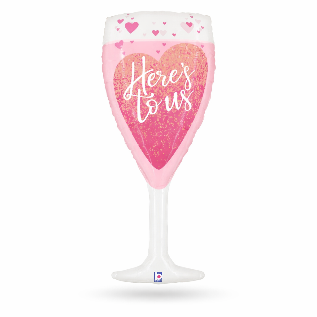 Betallic 31" Here's to us Pink Champagne Clear