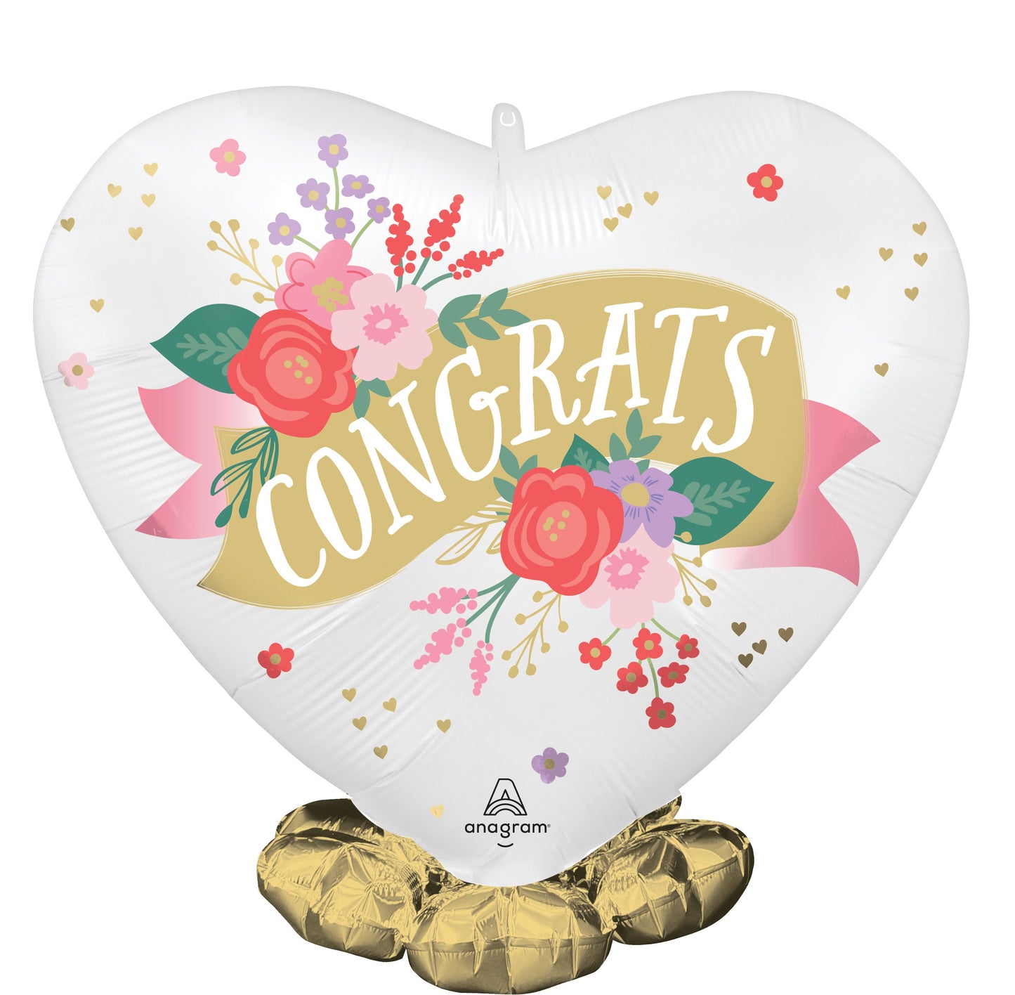 Anagram 21" Satin Floral Toast Congrats Balloon Frillz