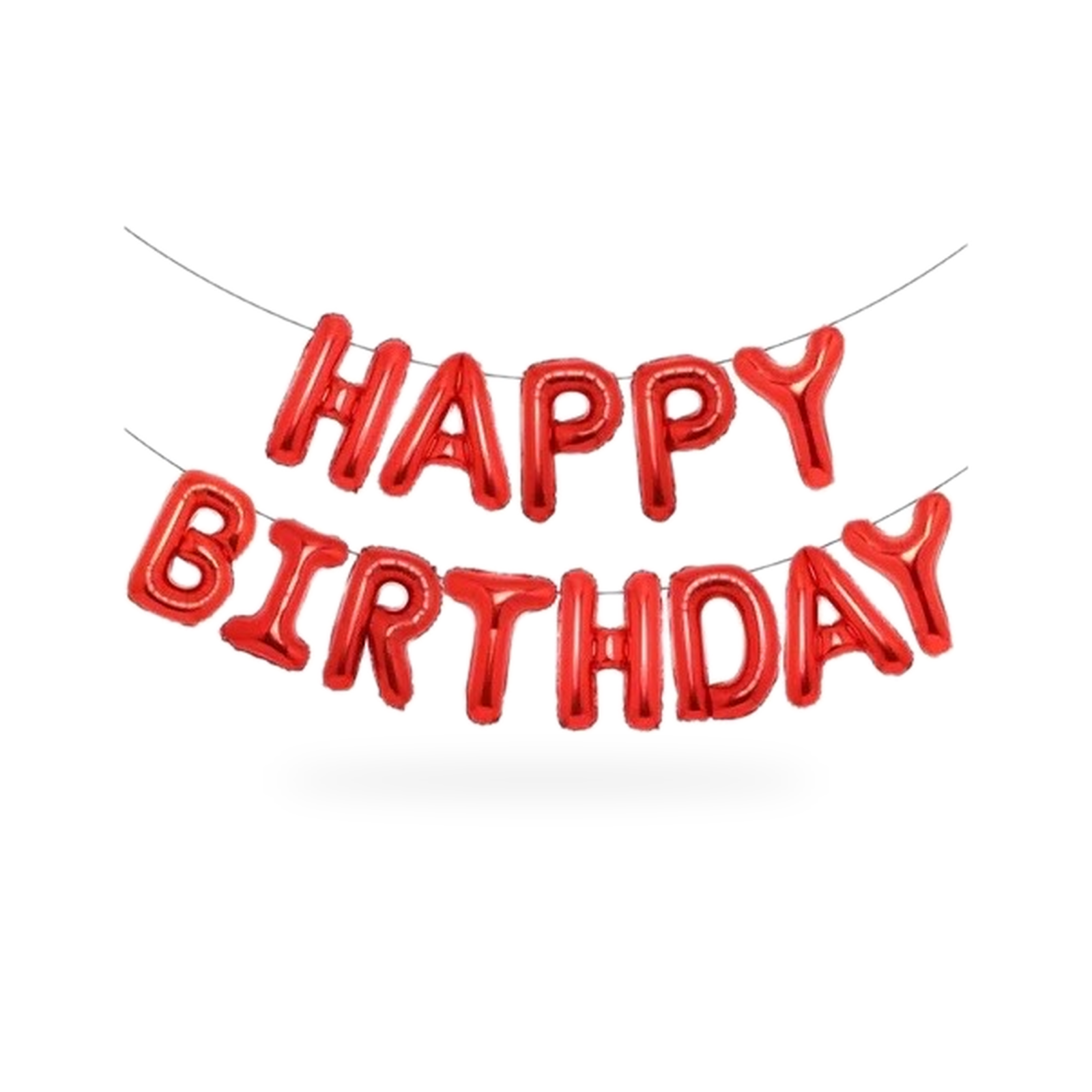 16" Happy Birthday Letters Foil Balloon Set - Red phrase (AIR-FILL ONLY)