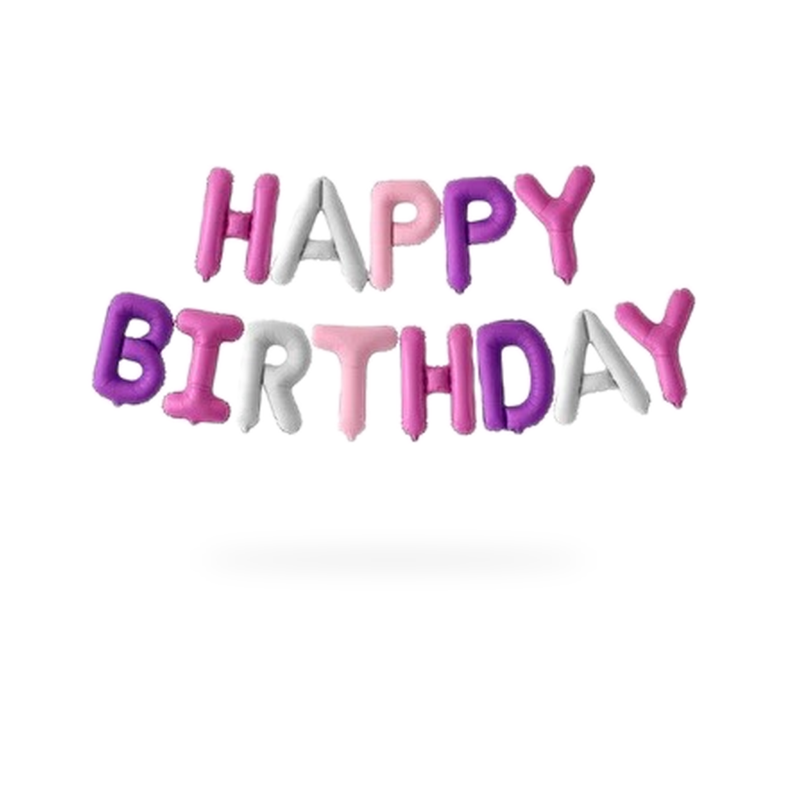 16" Happy Birthday Letters Foil Balloon Set - Mix color phrase (AIR-FILL ONLY)