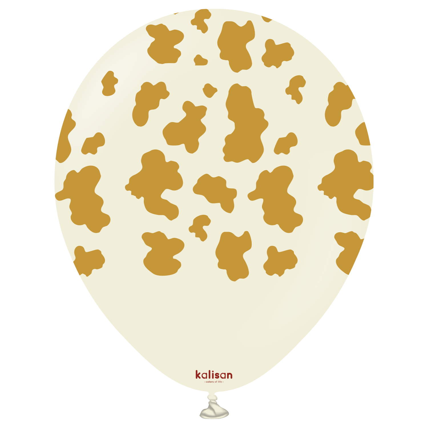 KALISAN 12" Safari Cow-White Sand Print Gold (25ct)