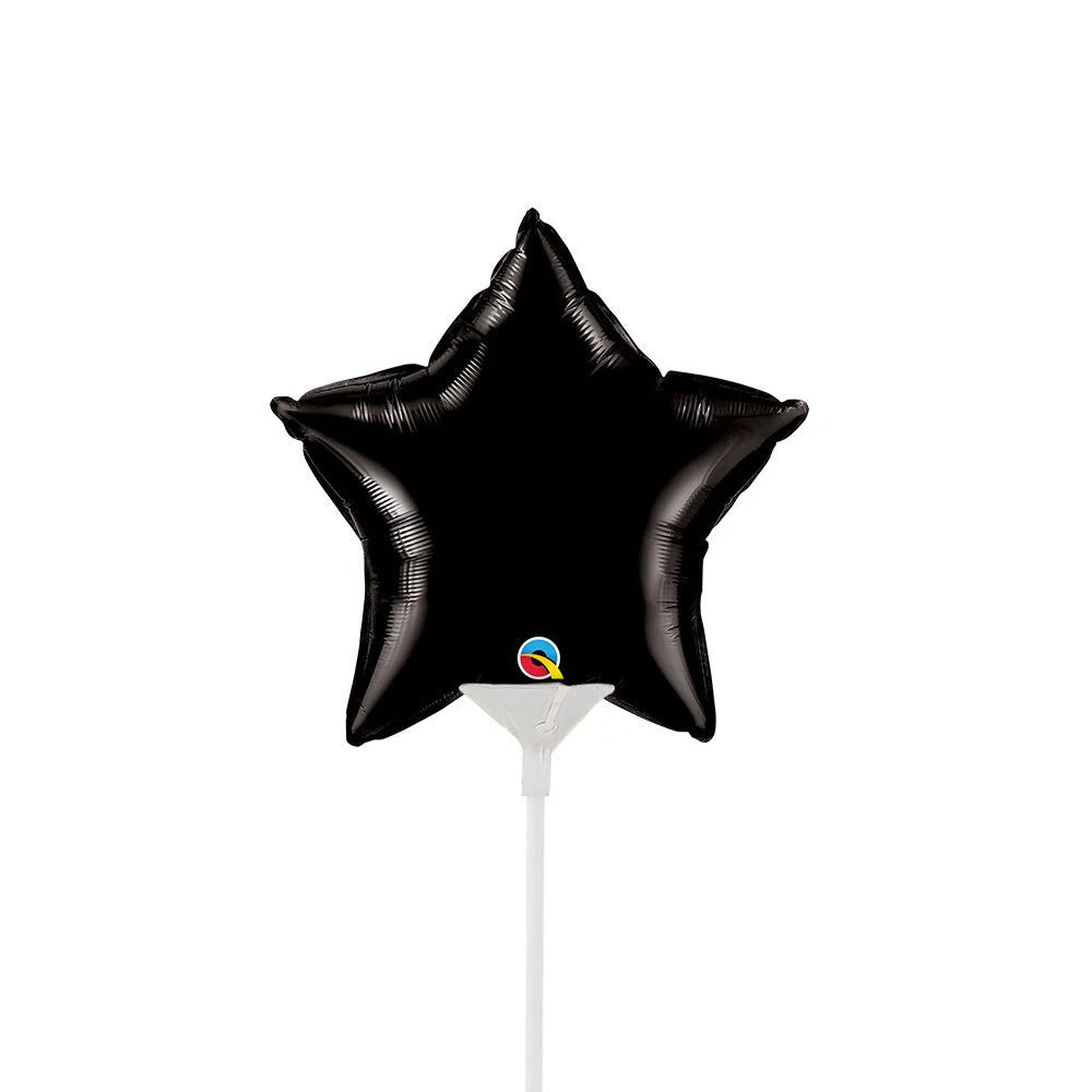 Qualatex 4” Star Onyx Black (AIR-FILL ONLY / FLAT)